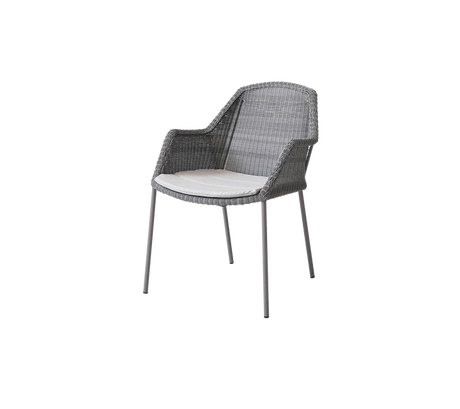 Breeze stol, stabelbar inkl. hynde fra Cane-line - Light grey / Light grey - Cane-line Natté - Jacobsen Plus