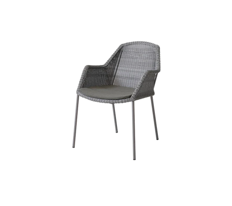 Breeze stol, stabelbar inkl. hynde fra Cane-line - Light grey / Taupe - Cane-line Natté - Jacobsen Plus