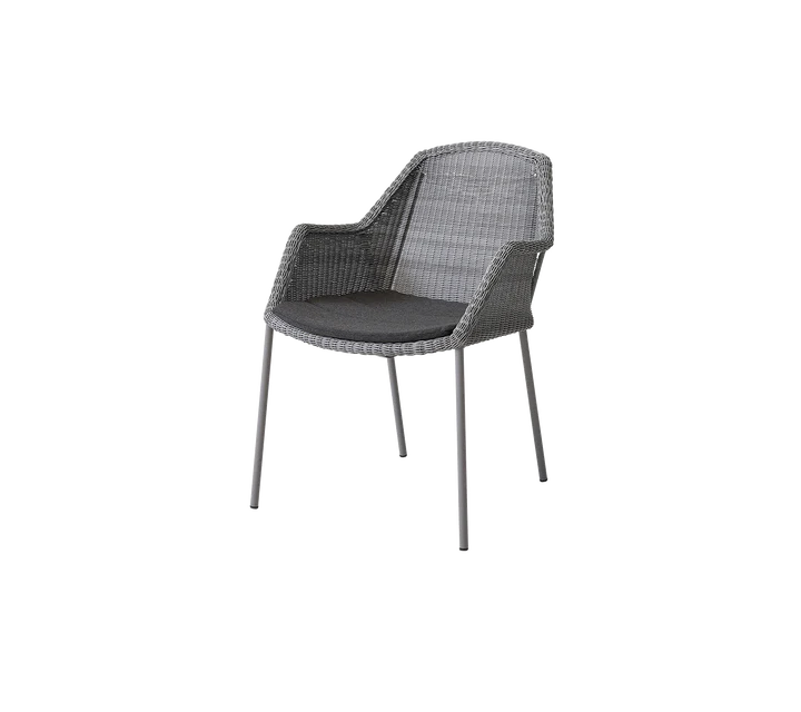 Breeze stol, stabelbar inkl. hynde fra Cane-line - Light grey / Black - Cane-line Natté - Jacobsen Plus