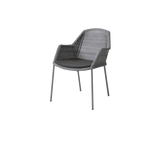Breeze stol, stabelbar inkl. hynde fra Cane-line - Light grey / Black - Cane-line Natté - Jacobsen Plus