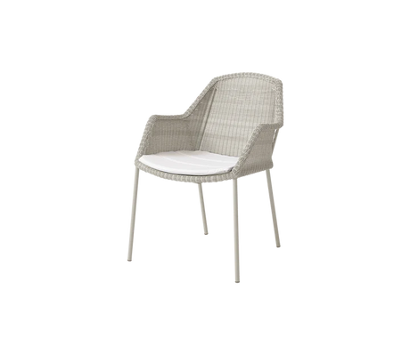 Breeze stol, stabelbar inkl. hynde fra Cane-line - Sand / White - Cane-line Natté - Jacobsen Plus