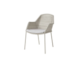 Breeze stol, stabelbar inkl. hynde fra Cane-line - Sand / Light grey - Cane-line Natté - Jacobsen Plus