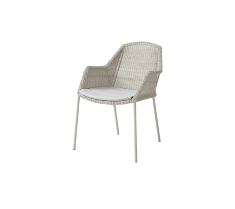 Breeze stol, stabelbar inkl. hynde fra Cane-line - Sand / Light grey - Cane-line Natté - Jacobsen Plus