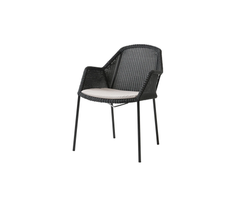 Breeze stol, stabelbar inkl. hynde fra Cane-line - Black / Sand - Cane-line Natté - Jacobsen Plus