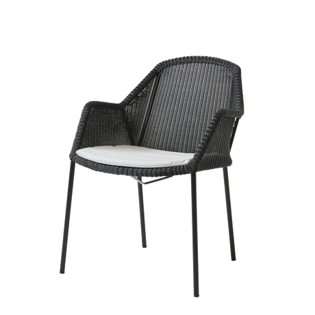 Breeze stol, stabelbar inkl. hynde fra Cane-line - Black / White - Cane-line Natté - Jacobsen Plus