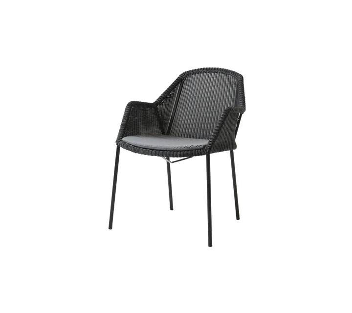 Breeze stol, stabelbar inkl. hynde fra Cane-line - Black / Grey - Cane-line Natté - Jacobsen Plus