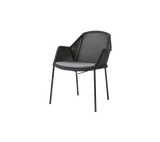 Breeze stol, stabelbar inkl. hynde fra Cane-line - Black / Grey - Cane-line Natté - Jacobsen Plus