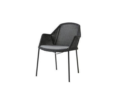 Breeze stol, stabelbar inkl. hynde fra Cane-line - Black / Grey - Cane-line Natté - Jacobsen Plus