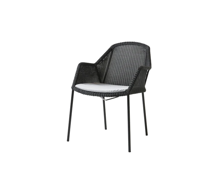 Breeze stol, stabelbar inkl. hynde fra Cane-line - Black / Light grey - Cane-line Natté - Jacobsen Plus