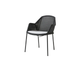 Breeze stol, stabelbar inkl. hynde fra Cane-line - Black / Light grey - Cane-line Natté - Jacobsen Plus