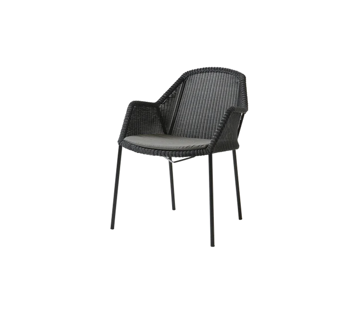 Breeze stol, stabelbar inkl. hynde fra Cane-line - Black / Taupe - Cane-line Natté - Jacobsen Plus
