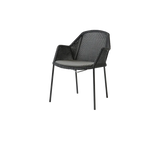 Breeze stol, stabelbar inkl. hynde fra Cane-line - Black / Taupe - Cane-line Natté - Jacobsen Plus