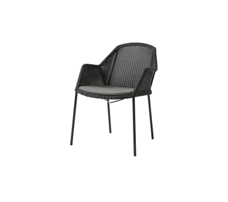 Breeze stol, stabelbar inkl. hynde fra Cane-line - Black / Taupe - Cane-line Natté - Jacobsen Plus