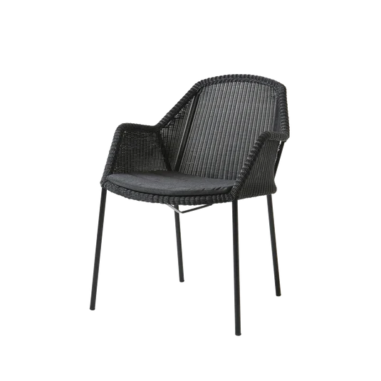 Breeze stol, stabelbar inkl. hynde fra Cane-line - Black / Black - Cane-line Natté - Jacobsen Plus