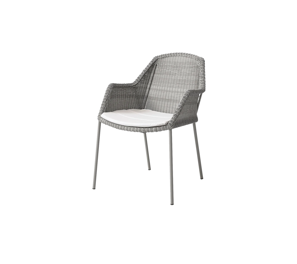Breeze stol, stabelbar inkl. hynde fra Cane-line - Taupe / White - Cane-line Natté - Jacobsen Plus