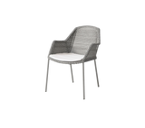 Breeze stol, stabelbar inkl. hynde fra Cane-line - Taupe / White - Cane-line Natté - Jacobsen Plus