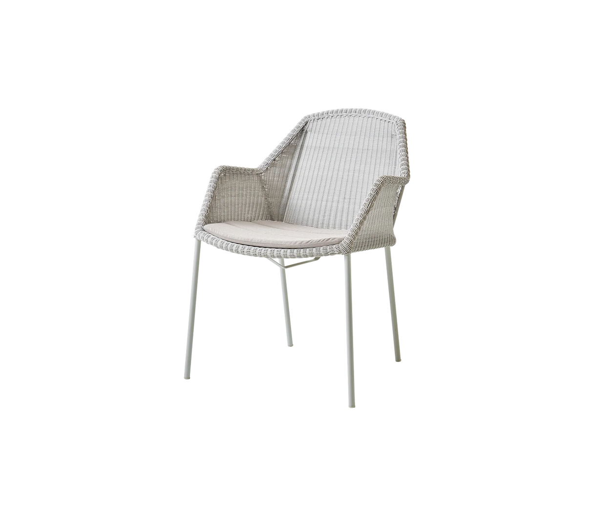 Breeze stol, stabelbar inkl. hynde fra Cane-line - White grey / Sand - Cane-line Natté - Jacobsen Plus