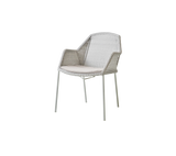 Breeze stol, stabelbar inkl. hynde fra Cane-line - White grey / Sand - Cane-line Natté - Jacobsen Plus