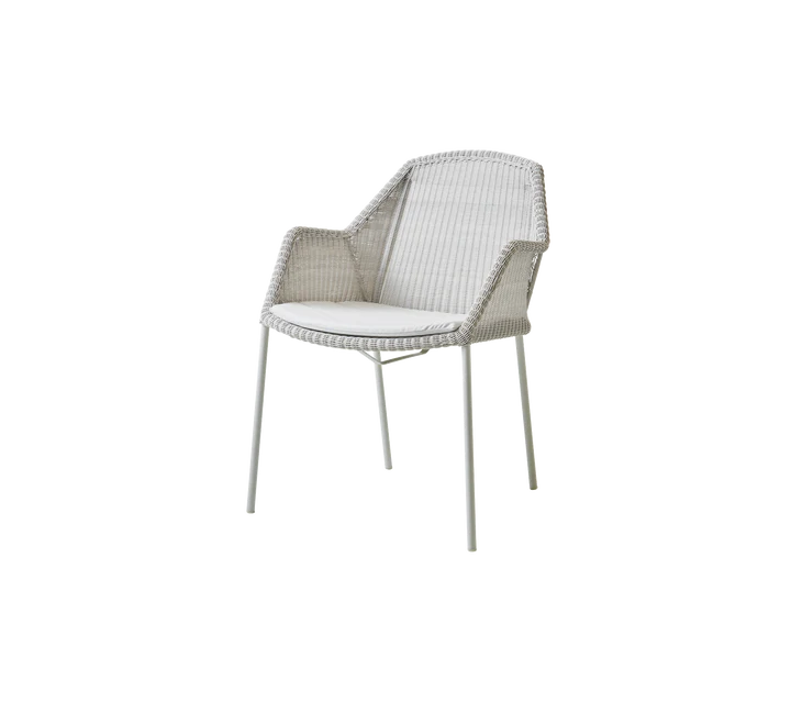 Breeze stol, stabelbar inkl. hynde fra Cane-line - White grey / White - Cane-line Natté - Jacobsen Plus