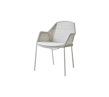 Breeze stol, stabelbar inkl. hynde fra Cane-line - White grey / White - Cane-line Natté - Jacobsen Plus