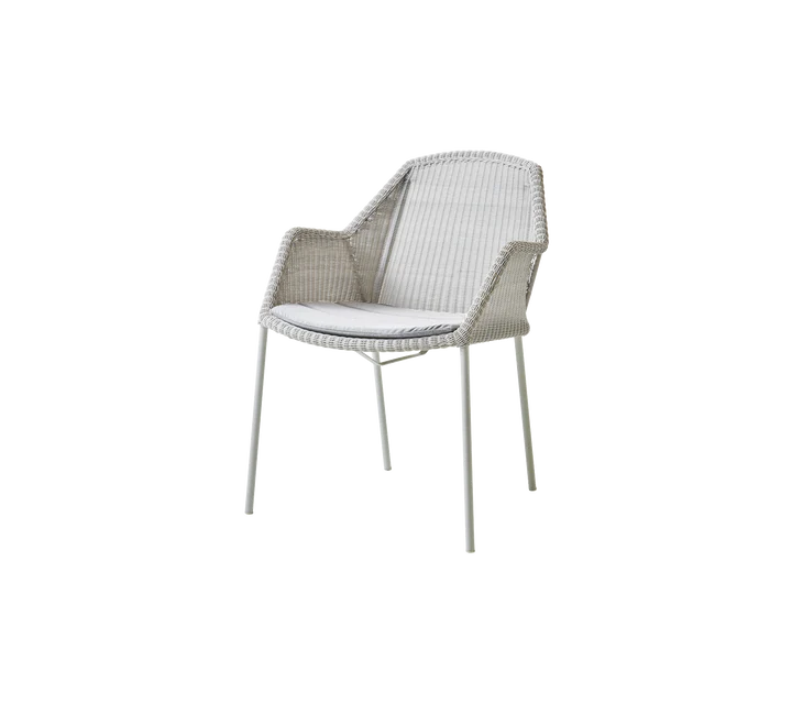 Breeze stol, stabelbar inkl. hynde fra Cane-line - White grey / Light grey - Cane-line Natté - Jacobsen Plus