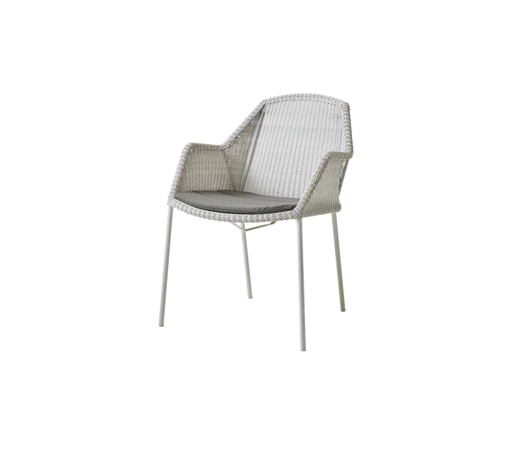 Breeze stol, stabelbar inkl. hynde fra Cane-line - White grey / Taupe - Cane-line Natté - Jacobsen Plus