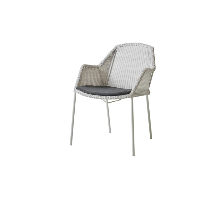 Breeze stol, stabelbar inkl. hynde fra Cane-line - White grey / Black - Cane-line Natté - Jacobsen Plus