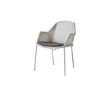 Breeze stol, stabelbar inkl. hynde fra Cane-line - White grey / Black - Cane-line Natté - Jacobsen Plus