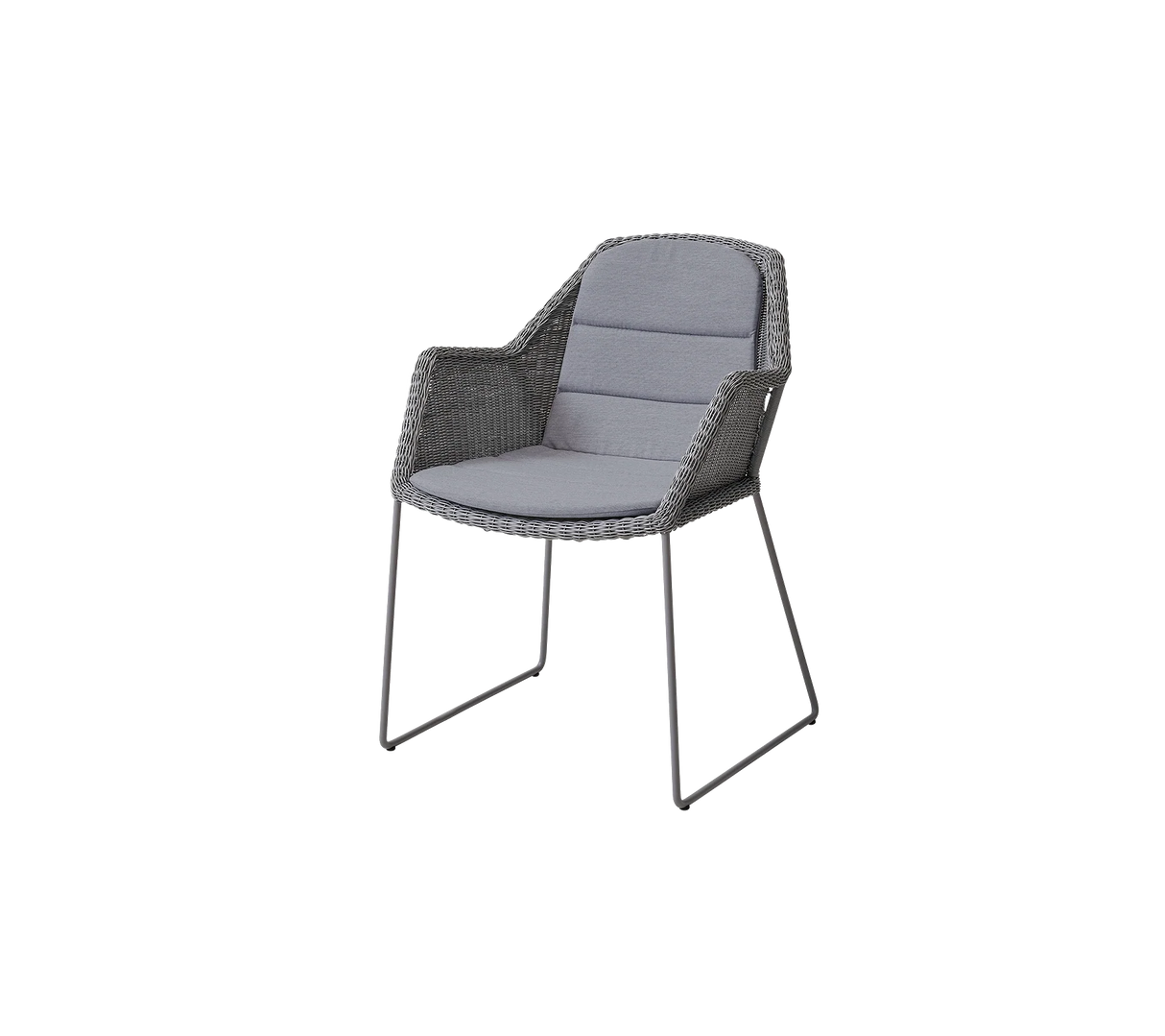 Breeze stol inkl. hynde fra Cane-line - Light grey / Grey - Cane-line Natté - Jacobsen Plus
