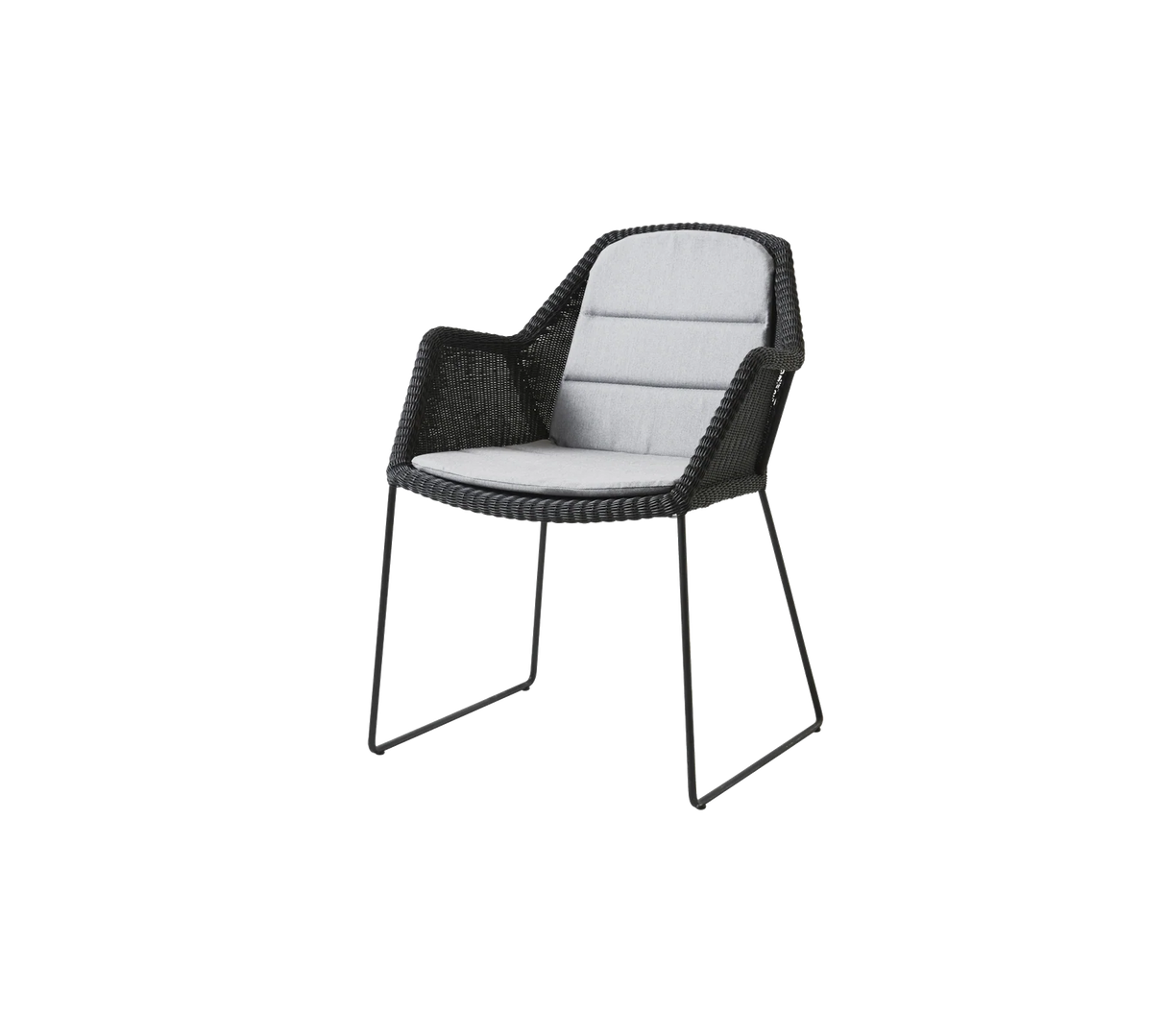 Breeze stol inkl. hynde fra Cane-line - Black / Light grey - Cane-line Natté - Jacobsen Plus
