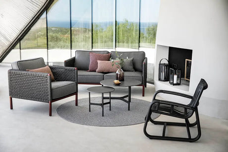 Encore 2-pers. Sofa, Soft Rope fra Cane-line - Lava grey-Dark grey - Jacobsen Plus