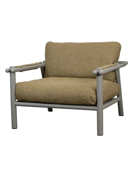Sticks Loungestol, taupe aluminium fra Cane-line - Turmeric Yellow, Cane-line Rise - Jacobsen Plus