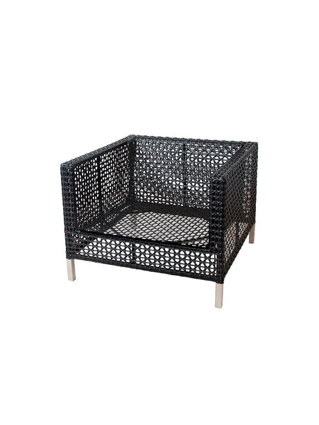Connect Loungestol, black/antracite fra Cane-line - Grey, Cane-line Natté - Jacobsen Plus
