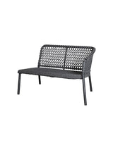 Ocean 2-pers. Sofa, venstre modul, Soft Rope fra Cane-line - Dark grey / Ingen hynde - Jacobsen Plus