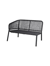 Ocean 2-pers. Sofa, højre modul, Soft Rope fra Cane-line - Dark grey / Ingen hynde - Jacobsen Plus