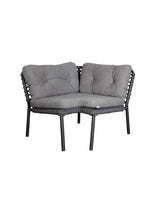 Ocean Hjørnemodul, soft rope fra Cane-line - Dark grey / Dark grey, Cane-line Wove - Jacobsen Plus