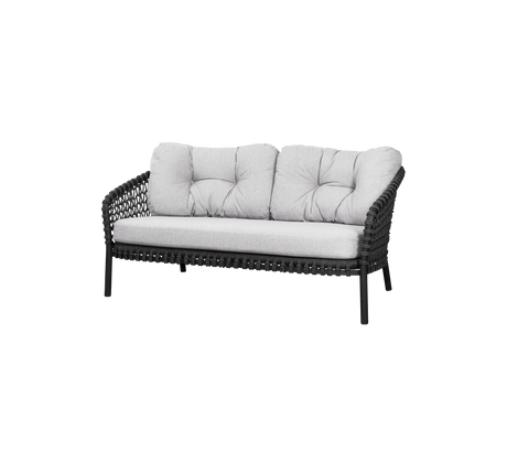 Ocean large 2-pers. sofa, soft rope fra Cane-line - White grey - Cane-line Link w/QuickDry & Airflow - Jacobsen Plus