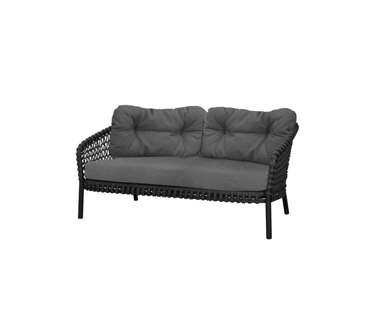Ocean large 2-pers. sofa, soft rope fra Cane-line - Grey - Cane-line AirTouch w/QuickDry & Airflow - Jacobsen Plus