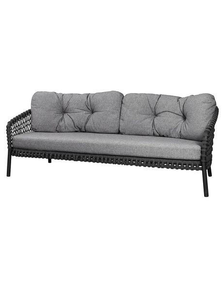 Ocean 3-pers. Sofa, soft rope fra Cane-line - Dark Grey - Jacobsen Plus