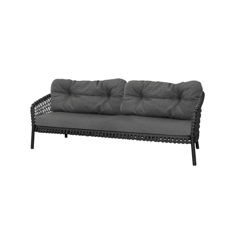 Ocean large 3-pers. Sofa, soft rope fra Cane-line - Grey - Cane-line AirTouch w/QuickDry & Airflow - Jacobsen Plus