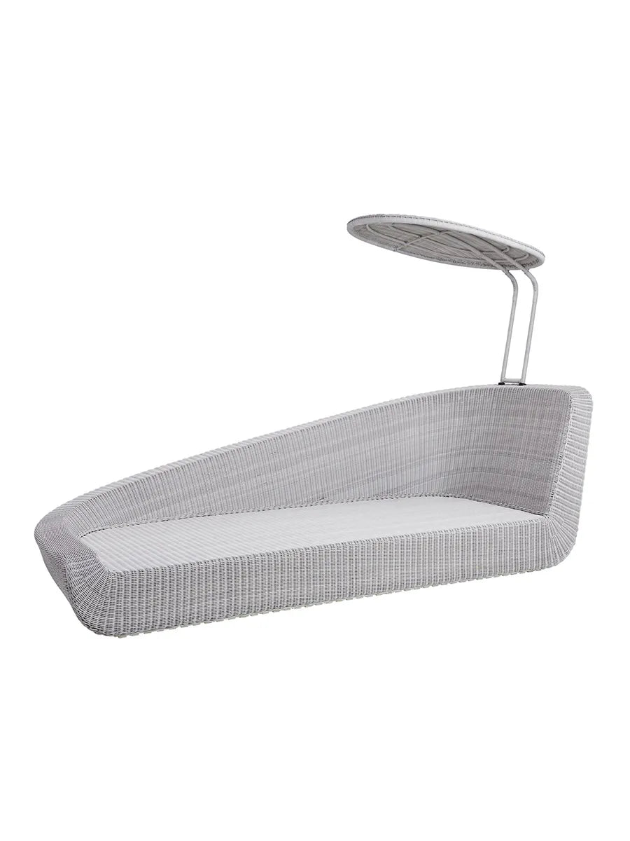 Savannah Daybed, højre i hvid/grå fra Cane-line - Ingen hynde - Jacobsen Plus