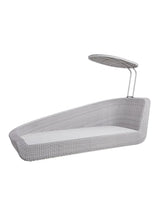 Savannah Daybed, højre i hvid/grå fra Cane-line - Ingen hynde - Jacobsen Plus