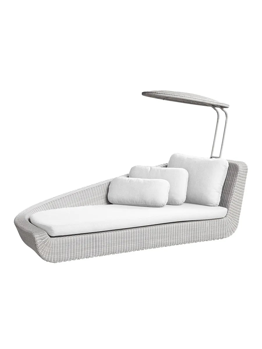 Savannah Daybed, højre i hvid/grå fra Cane-line - Hvid, Cane-line Natte hynde - Jacobsen Plus