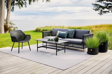 Connect 3 personers Sofa, black/antracite fra Cane-line - Grey, Cane-line Natté - Jacobsen Plus