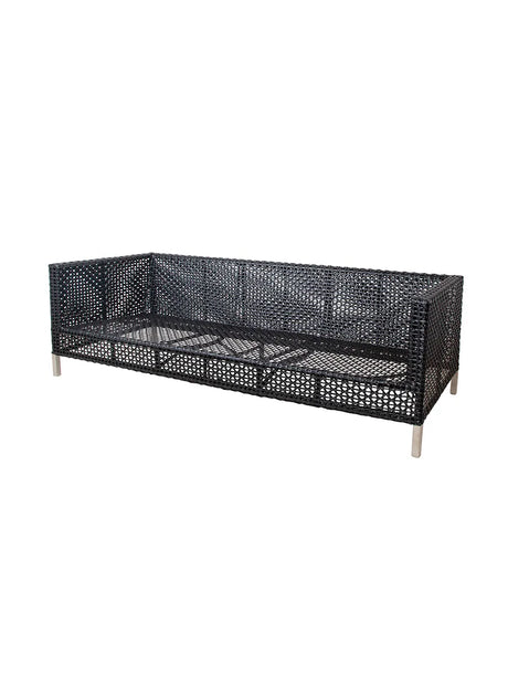 Connect 3 personers Sofa, black/antracite fra Cane-line - Grey, Cane-line Natté - Jacobsen Plus