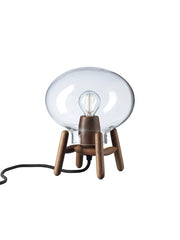 U6 Mini Hiti Bordlampe, klart glas/valnød fra FDB Møbler