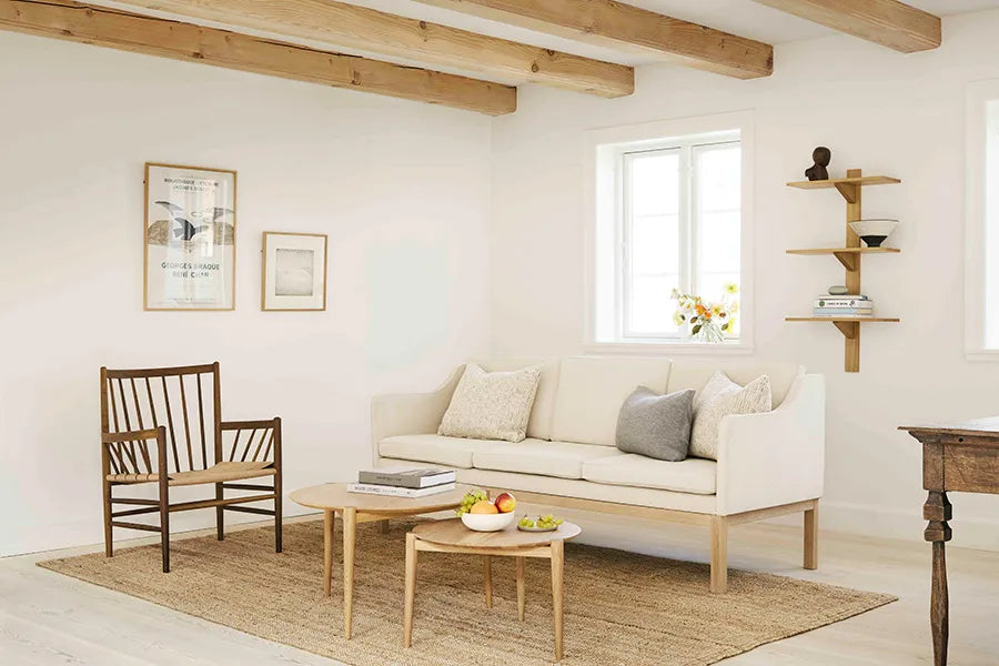 L43 MK46 Sofa, beige tekstil af Mogens Koch - 3 - Jacobsen Plus