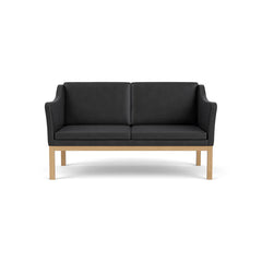 L45 MK154 2 pers. sofa, sort læder af Mogens Koch