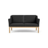 L45 MK154 2 pers. sofa, sort læder af Mogens Koch