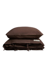 Bongusta - Percale sengetøj, 140x200/60x63 cm, Coffee
